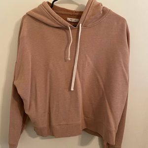 Blush/tan cropped hoodie